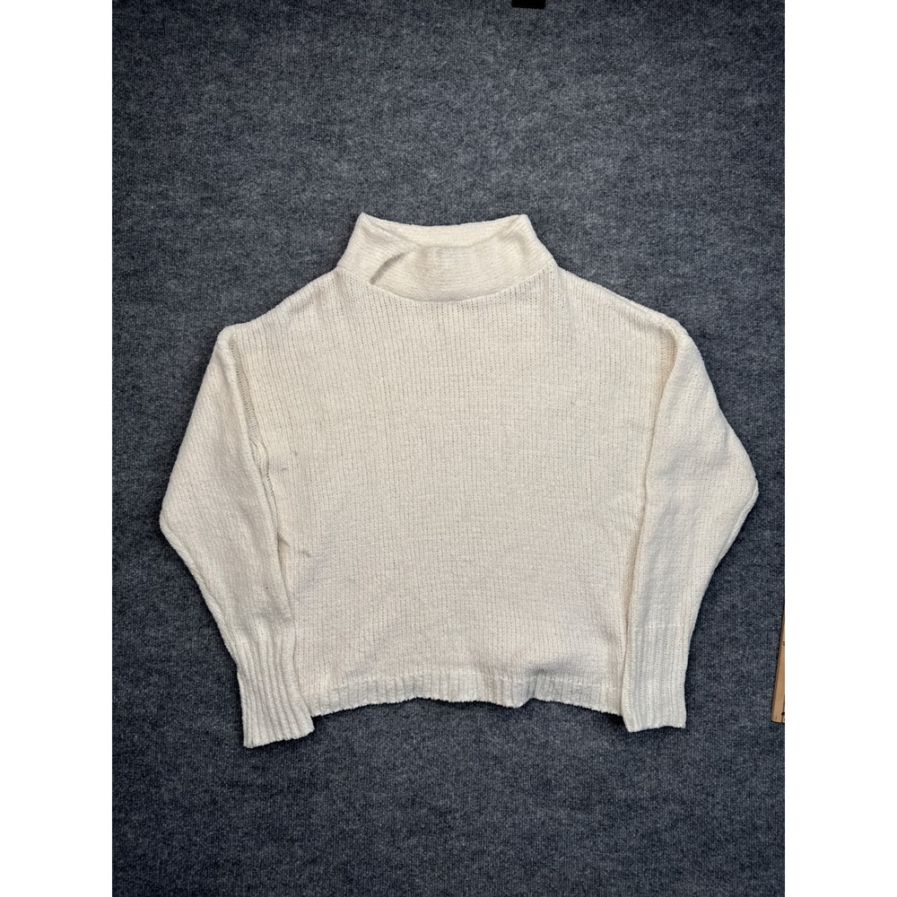 Catherine Malandrino Mock Neck Sweater Womens XL Ivory White Knit Pullover